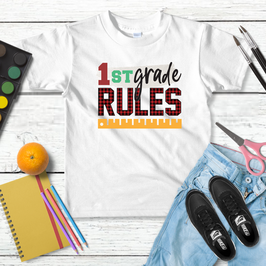 1st Grade Rules Tee | Back to School Personalized Toddler Shirt