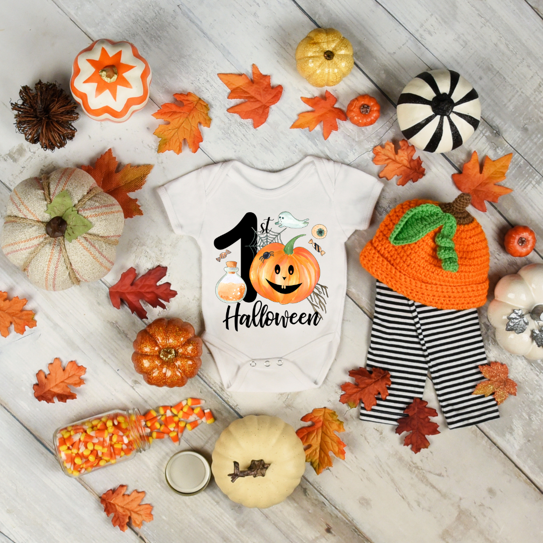 First Halloween Pumpkin Onesie