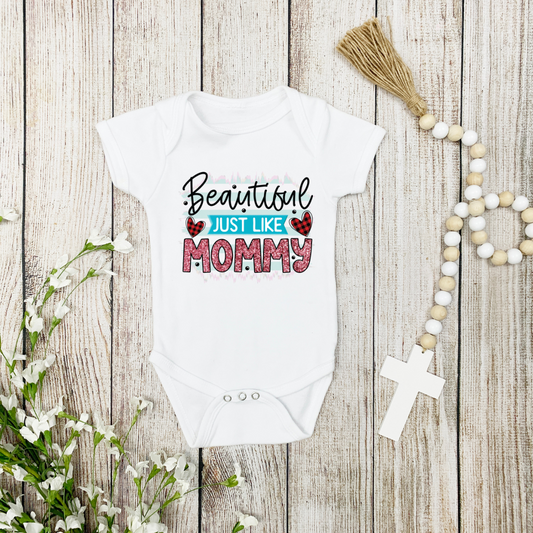 Beautiful Like Mommy White Customized Cute Baby Onesie Newborn