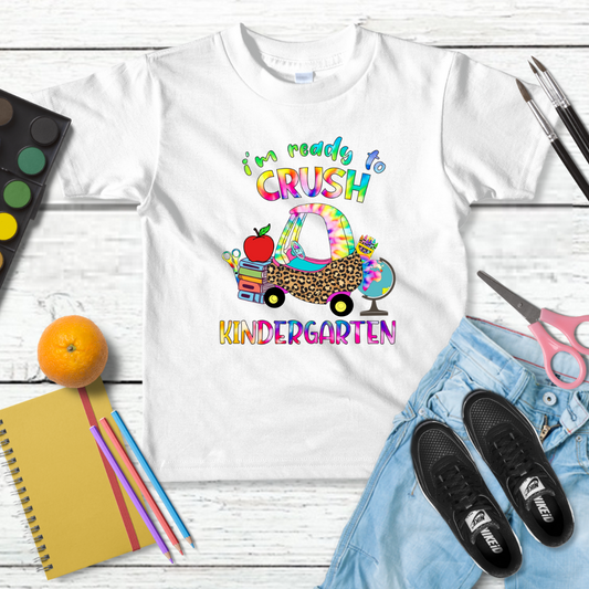 I'm Ready To Crush Kindergarten Car Toddler T-shirt, Car Tee Shirts