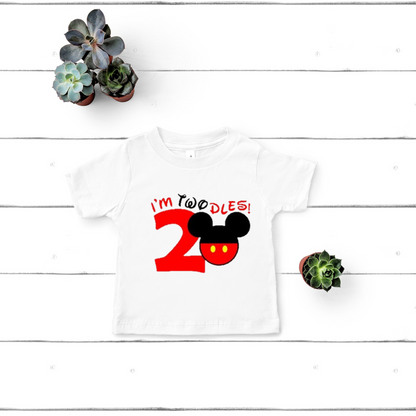 Boys Twodles Birthday Shirt | Mickey Mouse Custom Cute Birthday Shirt