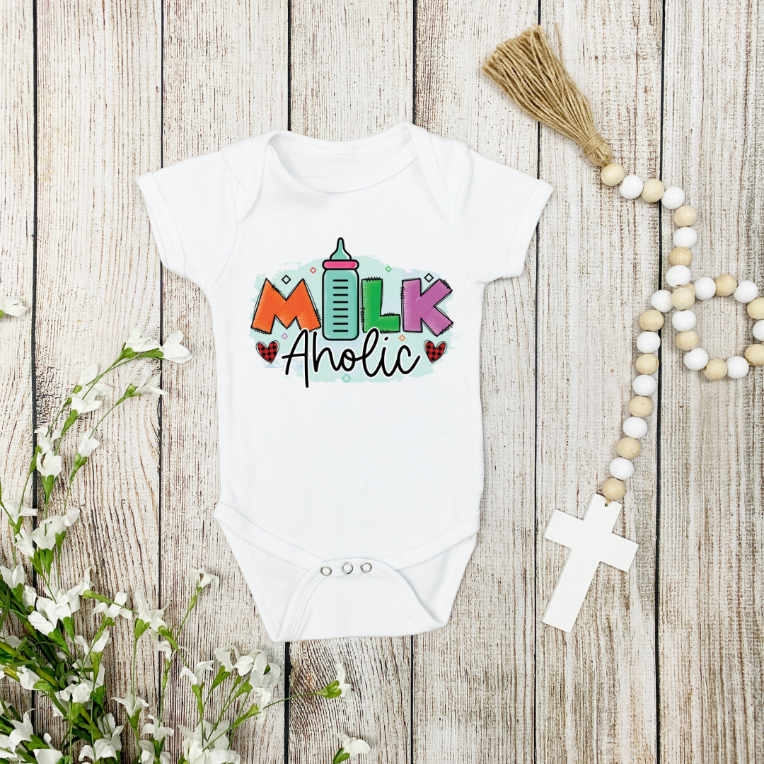 Milk-A-Holic Personalized Cute Baby Onesies Infant Bodysuit