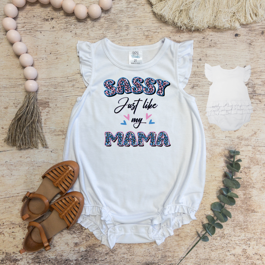 Sassy Like My Mama Ruffle Bubble Bum Romper Onesie | Bubble Bodysuit