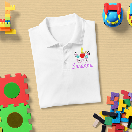 Custom Embroidered White Uniform Polo Shirts | 4t ,3t Teens Polo Shirt