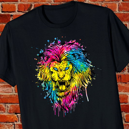 Watercolor Lion Men's Tee | Father's Day T-shirt | Animal T Shirts