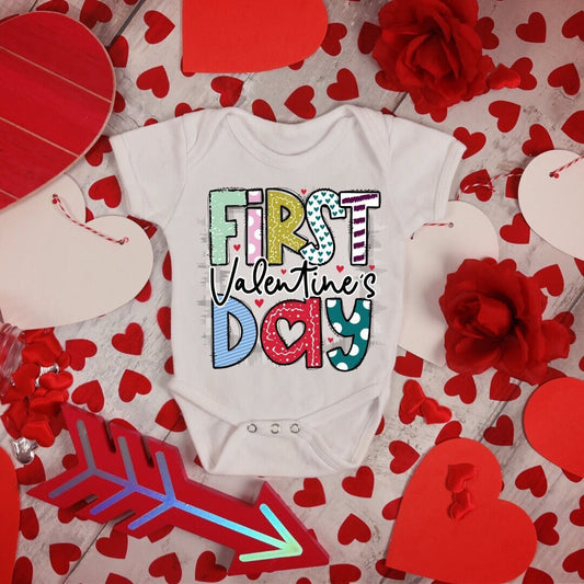 First Valentine&#39;s Day, Love Shirt, Onesie, Toddler Tee, Daughter, Little Girl